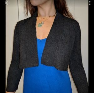 Calvin Klein quarter sleeved cardigan in dark gray